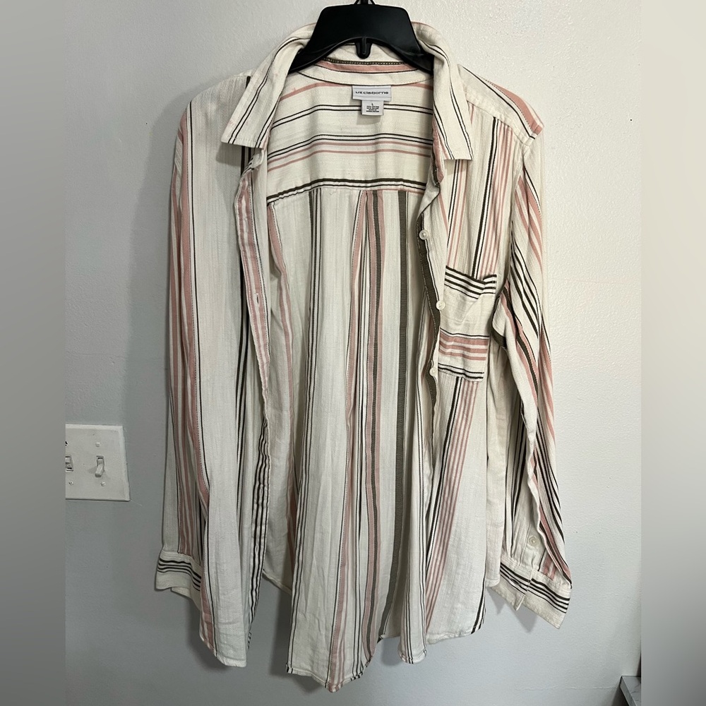 Striped collared shorts
